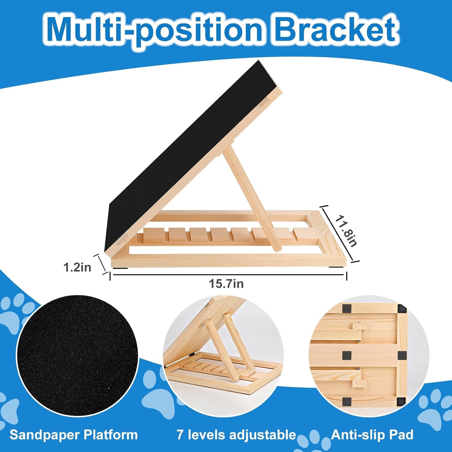 Dog Nail Scratch Pad with Sandpaper Filing Replacement Sandpapers Included