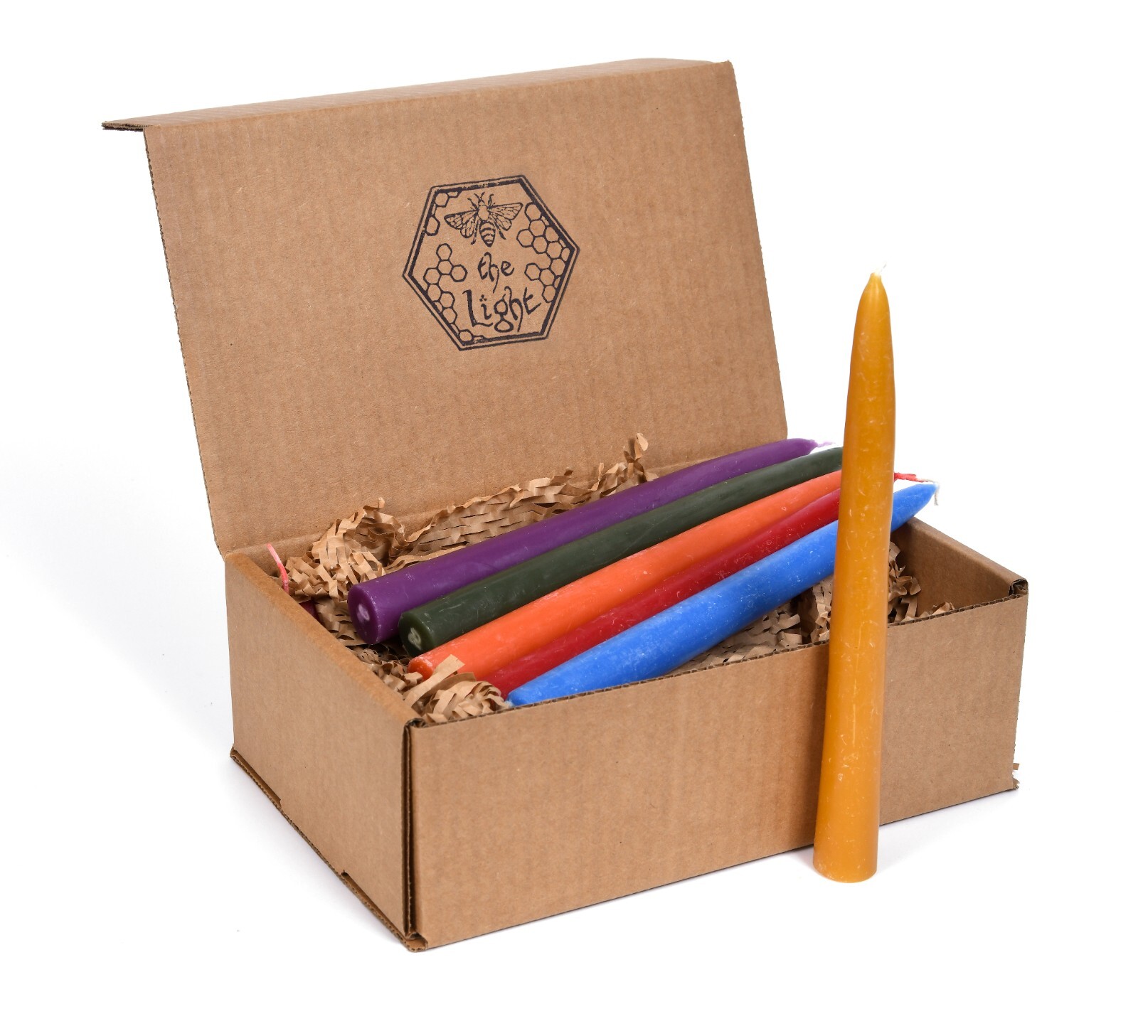 100% Pure Beeswax Taper Candles Dipped Style Unscented Choose Your Color & Size