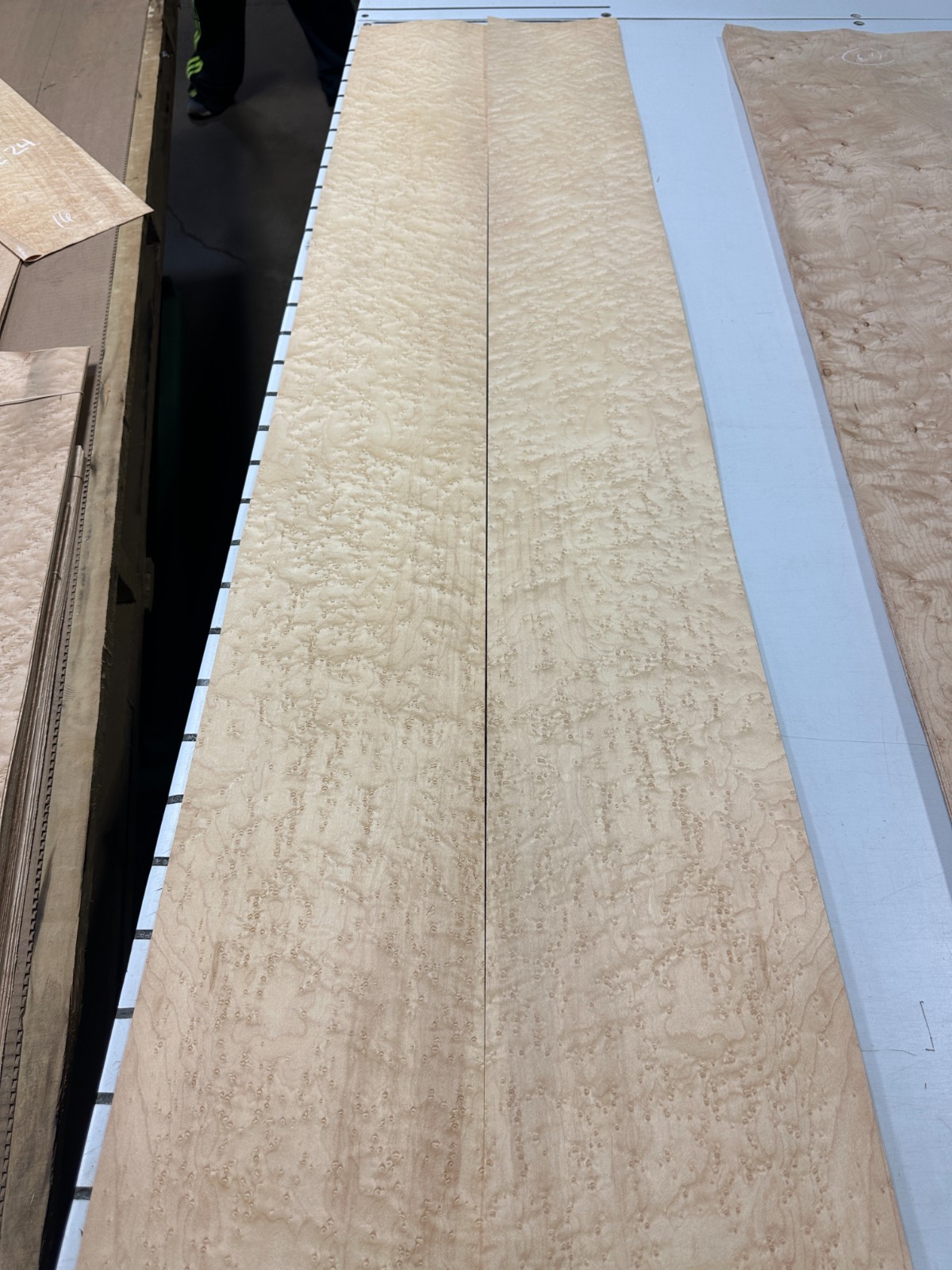 Birdseye Maple Raw Wood Veneer 2 sheets 63" x 8'' BE24