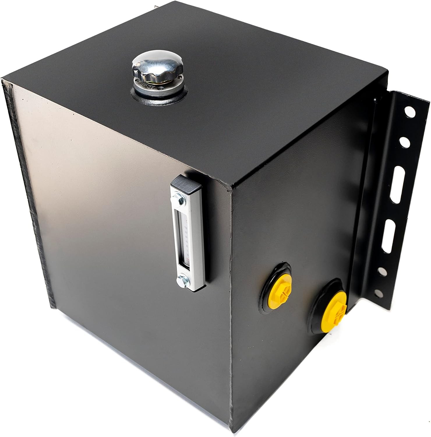 15-Gallon Hydraulic Fluid Reservoir Tank, Side Vertical Mount, w/Temp Gauge