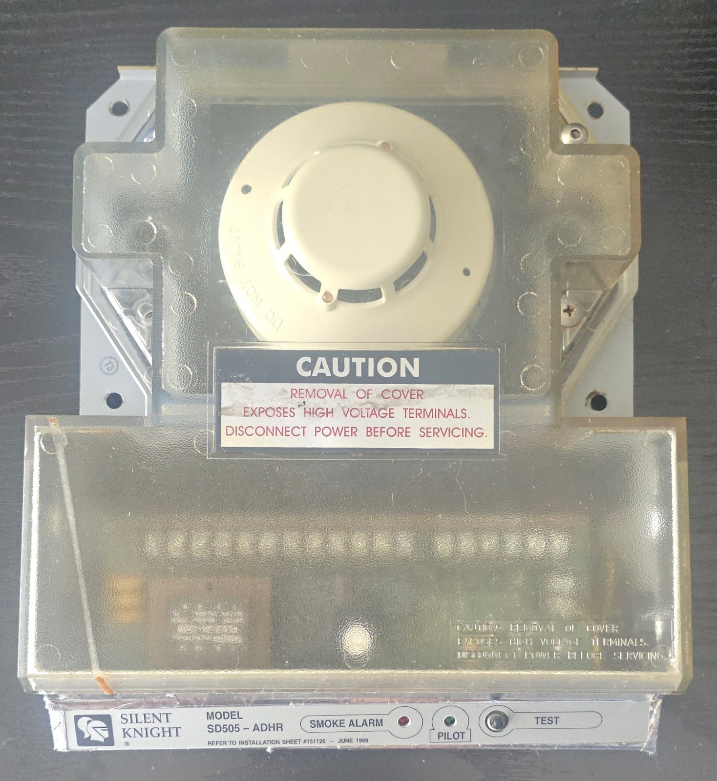 SILENT KNIGHT SD505-ADHR Duct Detector  (built-in Relay) w/SD505-APS Smoke Head