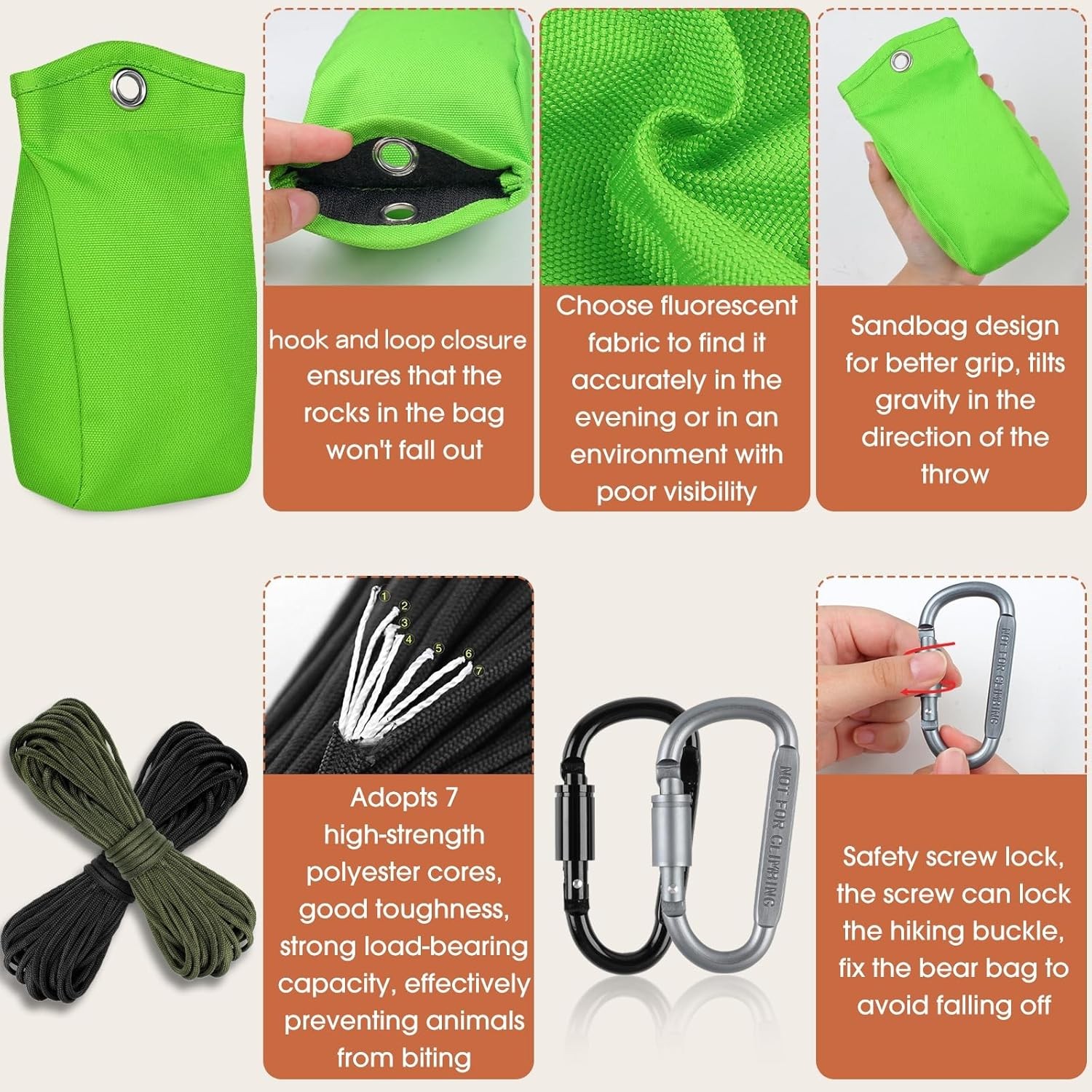 Bear Food Bag Hanging System, Bear Bags for Food Backpacking, Ultralight 10L