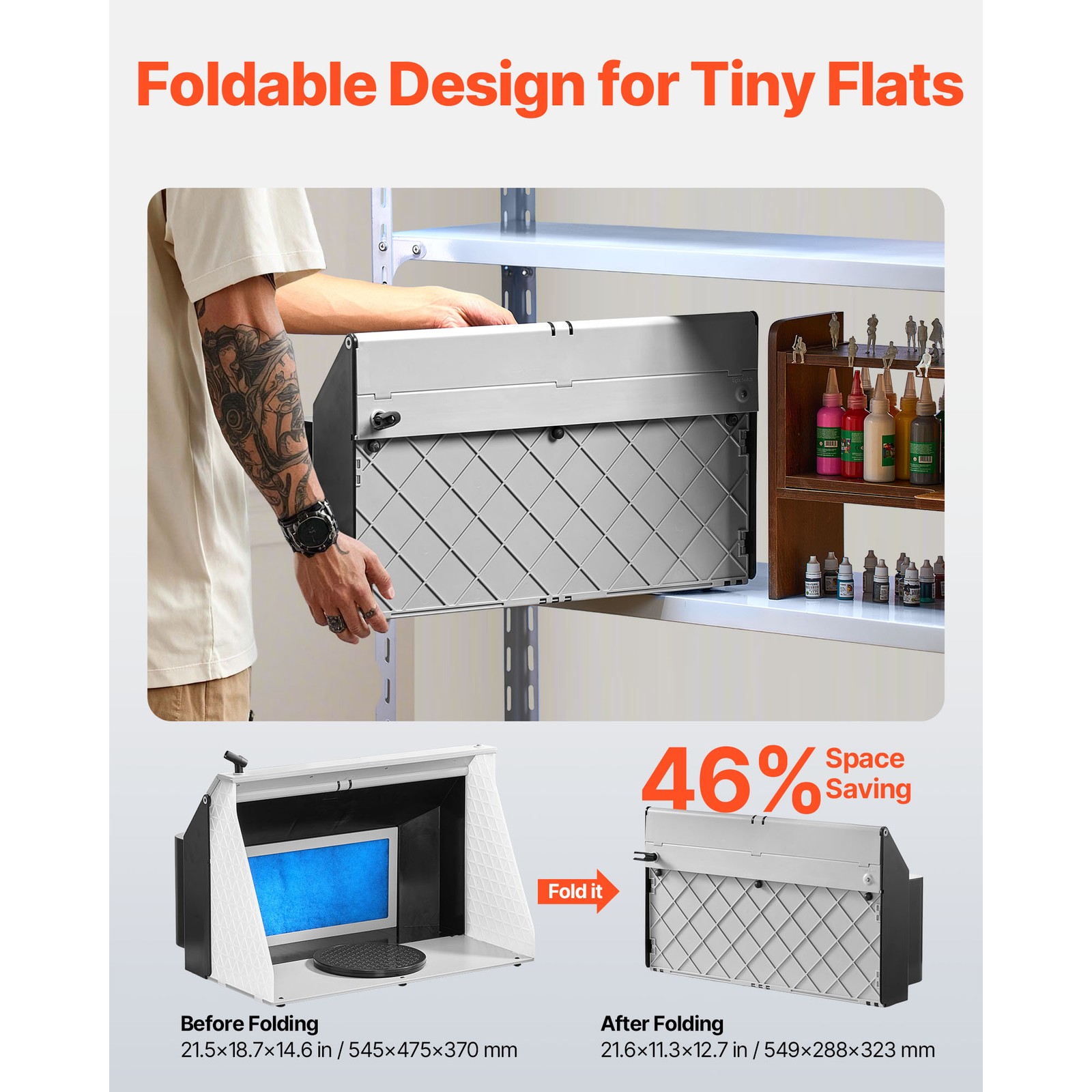 Uimoso Portable Airbrush Spray Booth with Dual Fans and LED Lighting