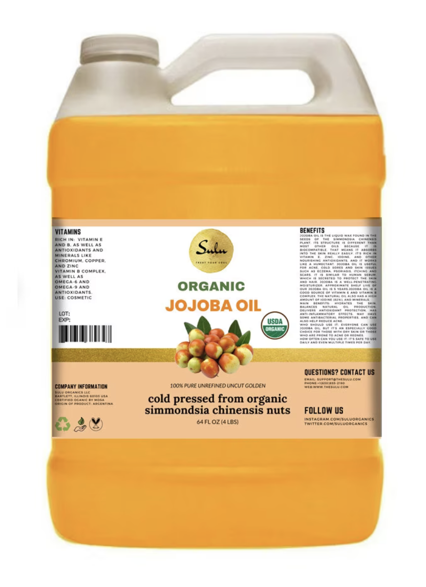 ORGANIC UNREFINED 100% PURE GOLDEN JOJOBA OIL COLD PRESSED