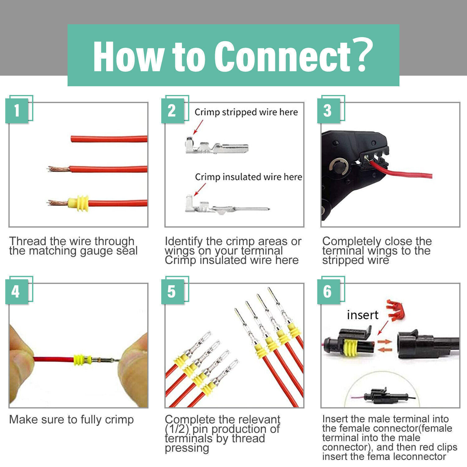 20X Car Waterproof Electrical Wire Cable Connector Male Female 2Pin Way Plug Kit