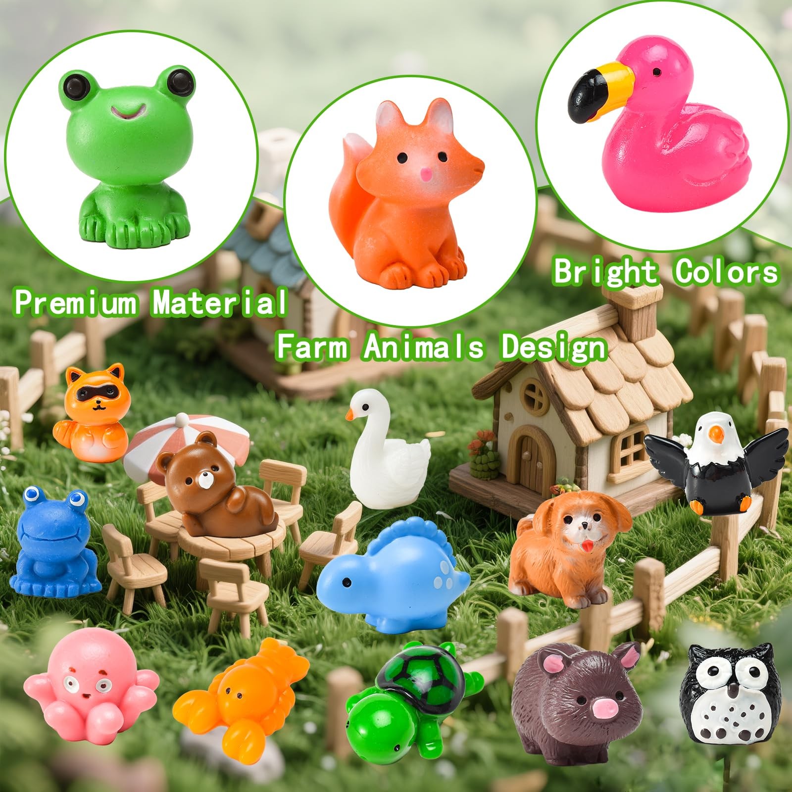 50 Pcs Mini Resin Animal Tiny Resin Animals Figurines Bulk Miniature Little t...