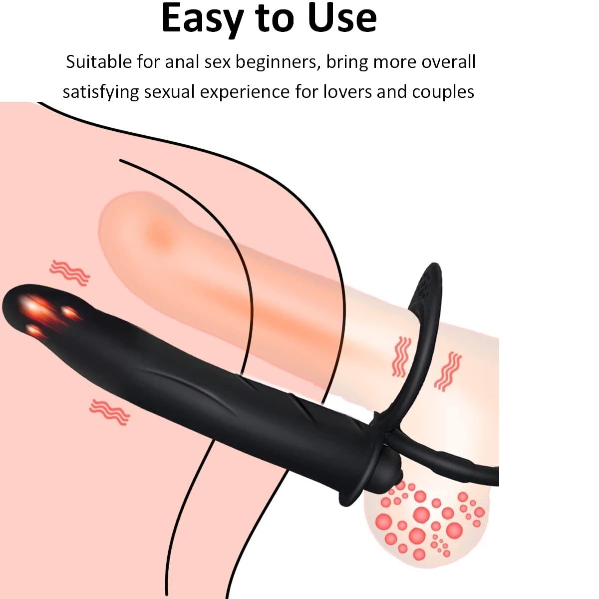 Men Penis Cock Ring Vibrator G spot Dildo Massager Sex Toys For Women Couple