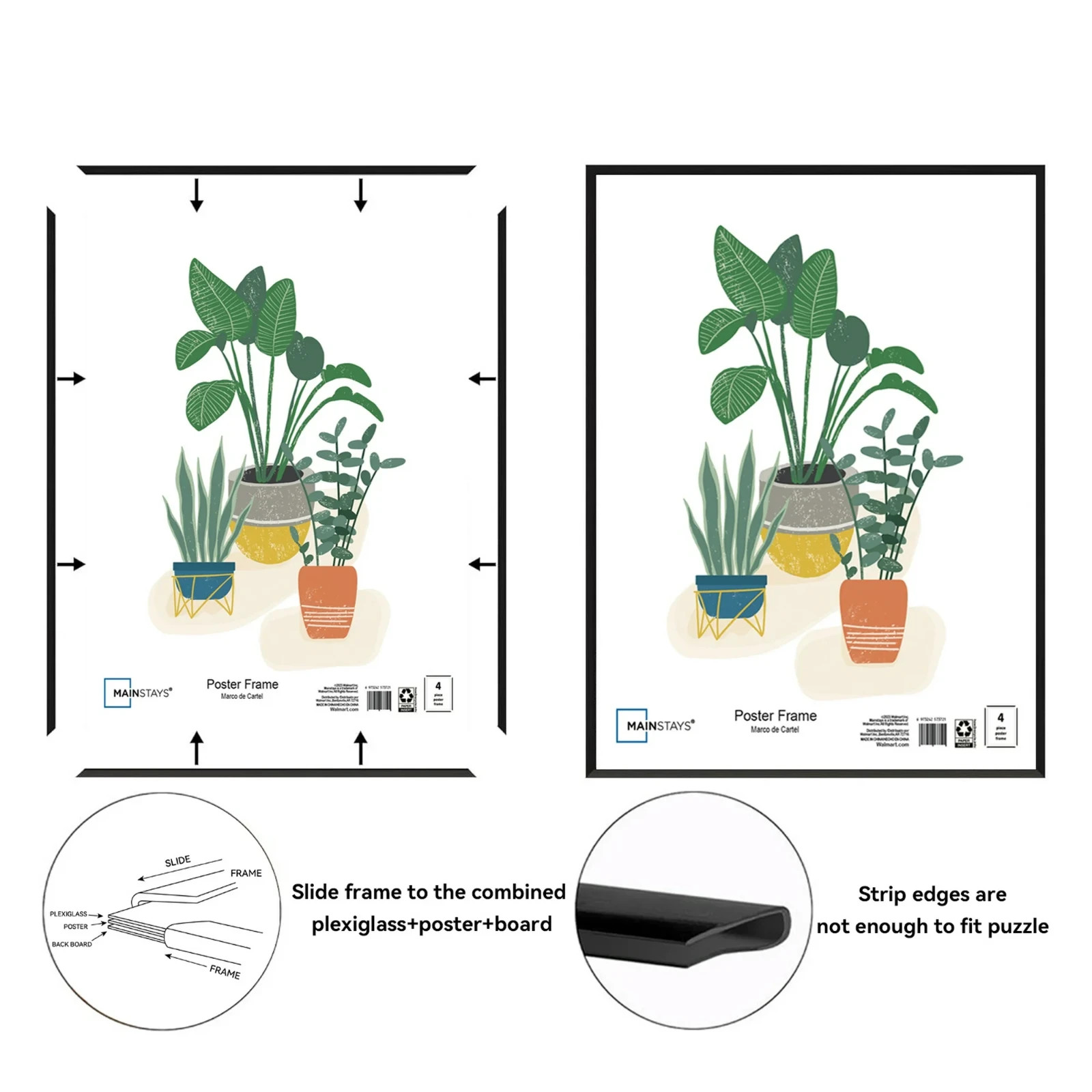 Mainstays 24x36 Black Flat Profile Wall Photo Frame