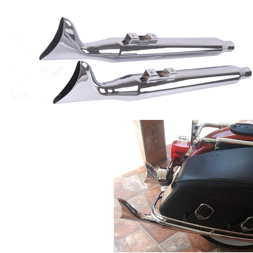36”Chrome Fishtail Slip on Muffler 3" Fish Tail  For Harley 1995-2016 Touring