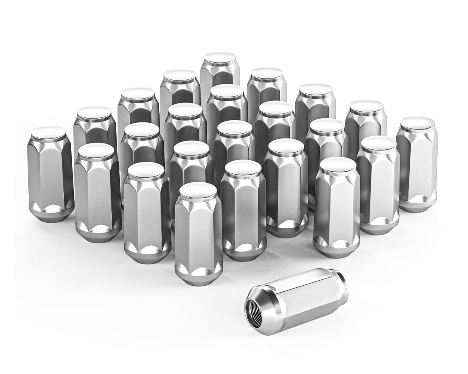 24pc Lug Nut Set 1.75" Long Bulge Acorn 14x2 Chrome Wheel Nuts 2004-2014 F150