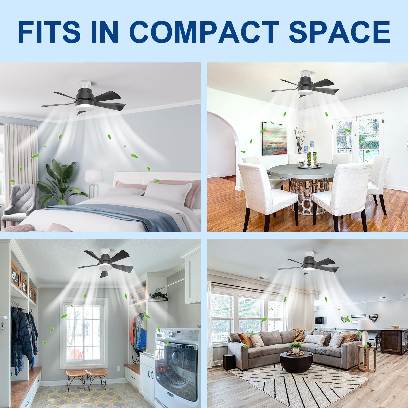 Socket Ceiling Fans with Lights and Remote- Socket Fan light with Dimmable Led