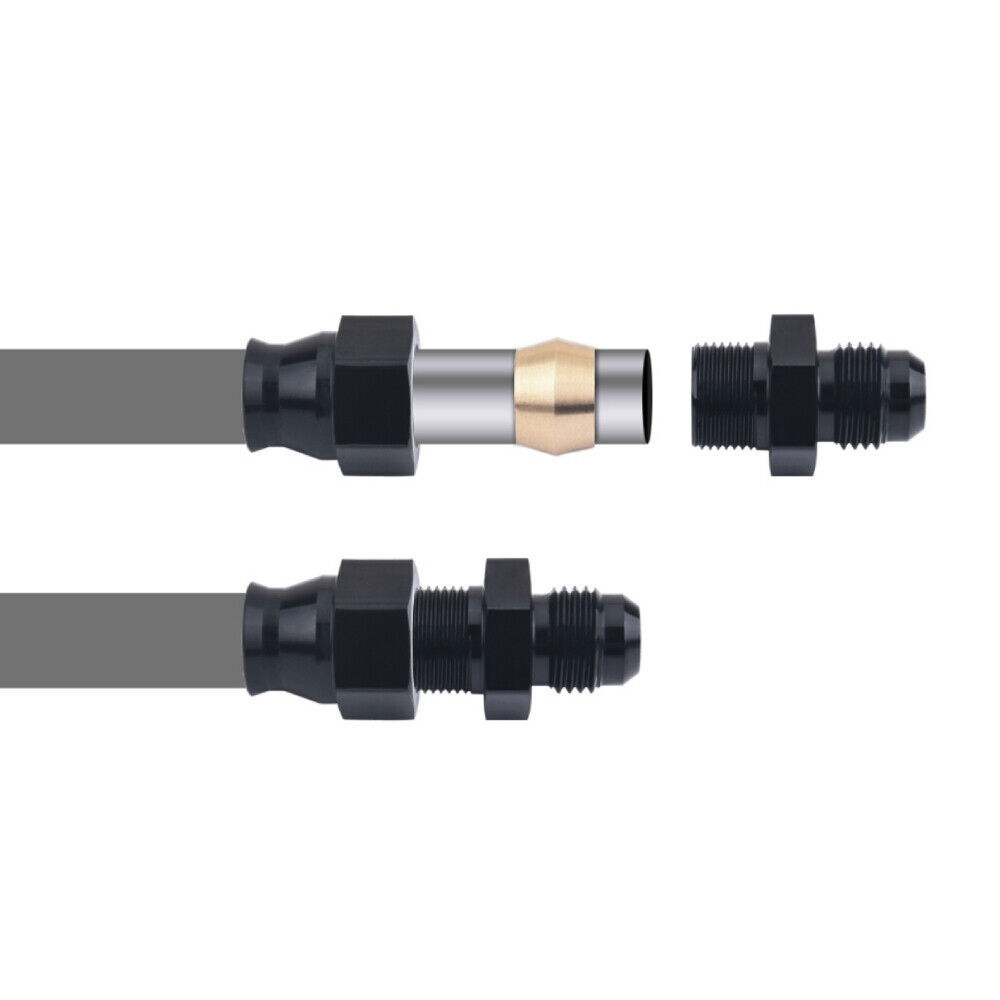 6AN To 3/8" Tube Hardline Fuel Line Adapter Fitting Tubing compression AN6 2PCS