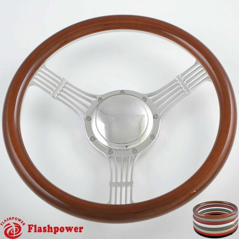 14'' Billet Steering Wheels Wood Banjo Ford GM Corvair Impala Chevy II