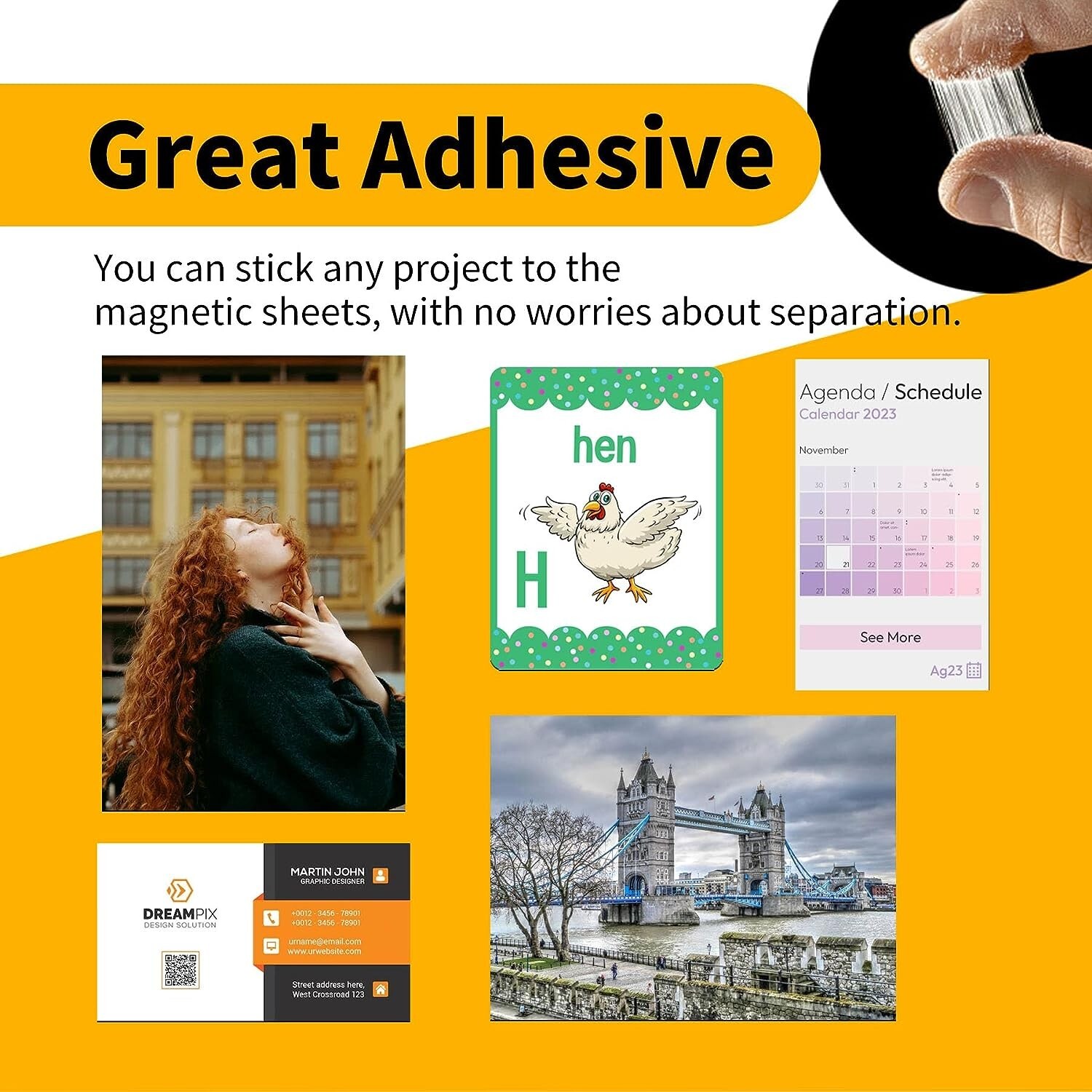 Strong Self Adhesive Magnetic Sheet 4X6 Flexible Magnetic Sheets with Adhesive
