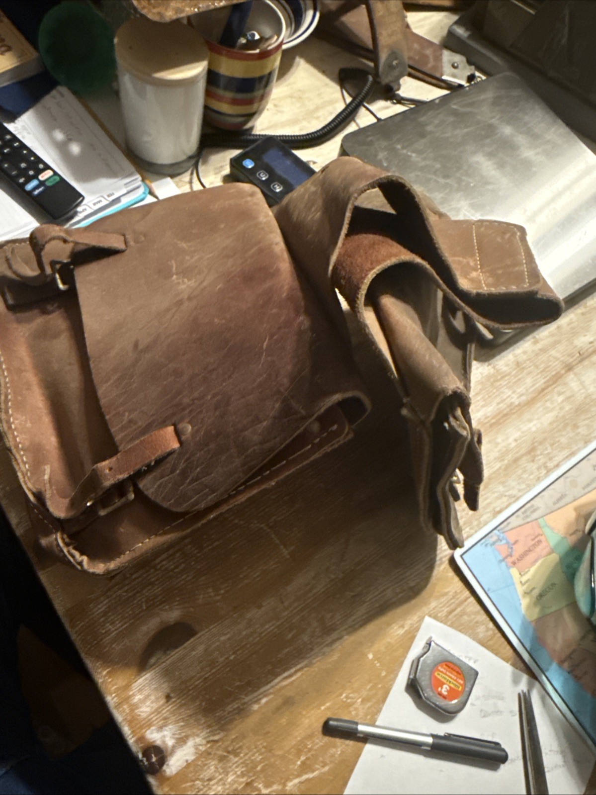 used vintage leather western horse saddle bags