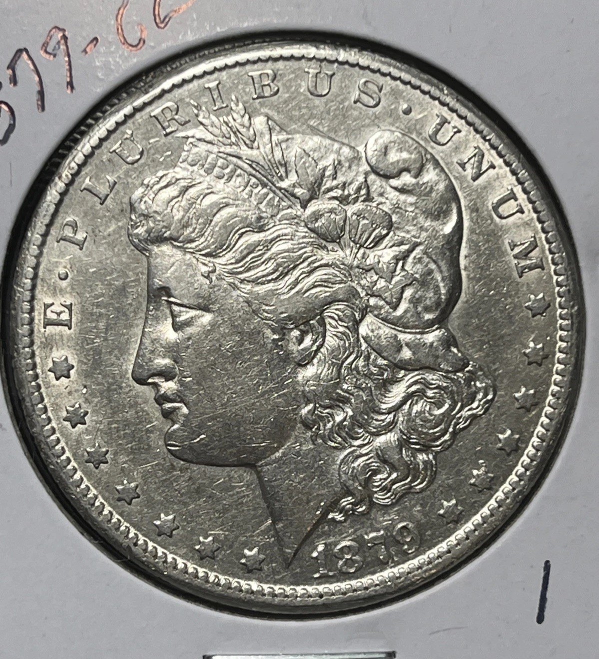 1879-CC MORGAN SILVER DOLLAR,  XF DETAILS