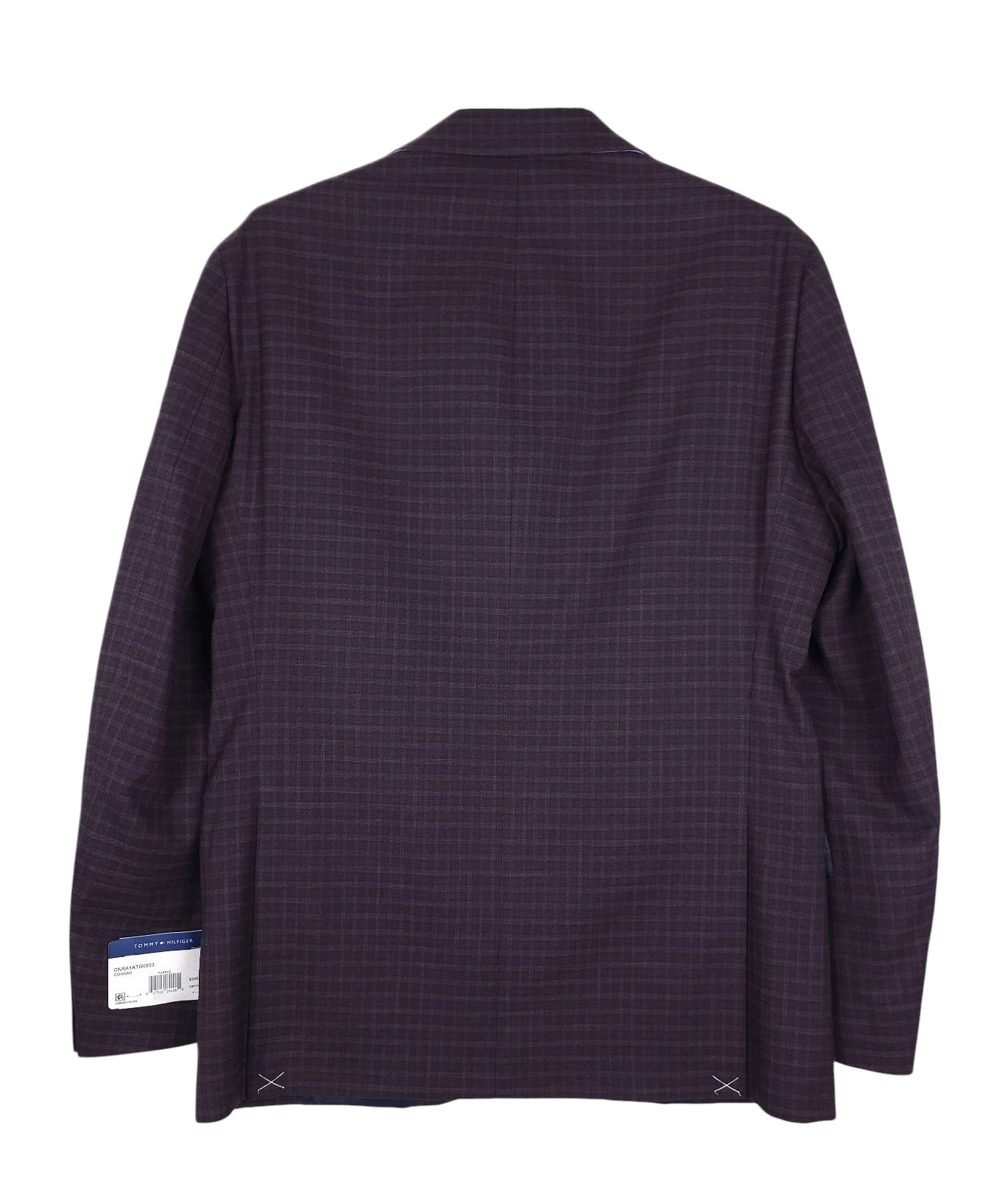 Tommy Hilfiger Mens Modern fit Sport Coat Blazer 38 S Burgundy Purple Check