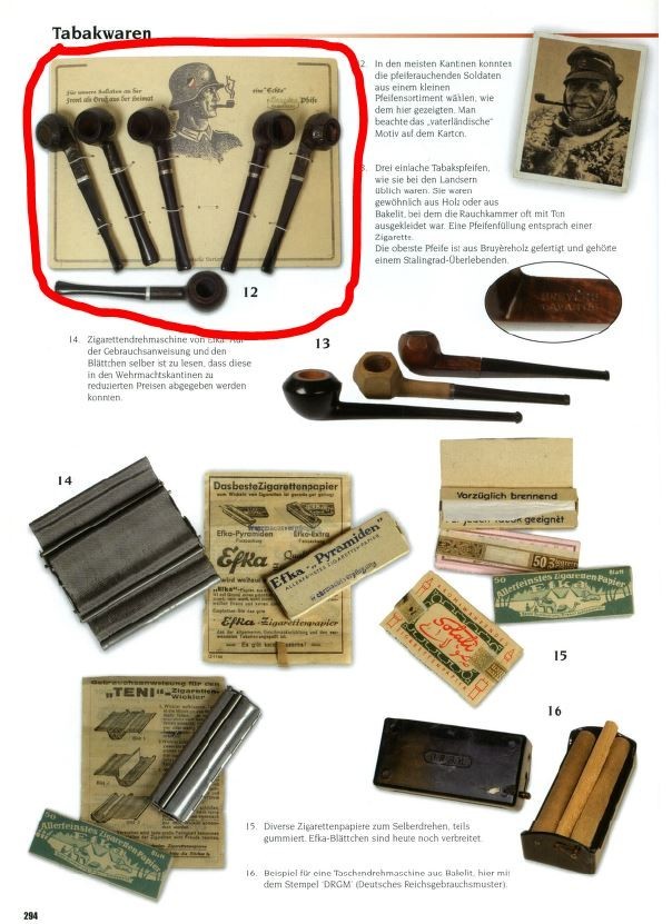 WW2 German Wehrmacht Heer smoking pipes X2 & card - VERY RARE!