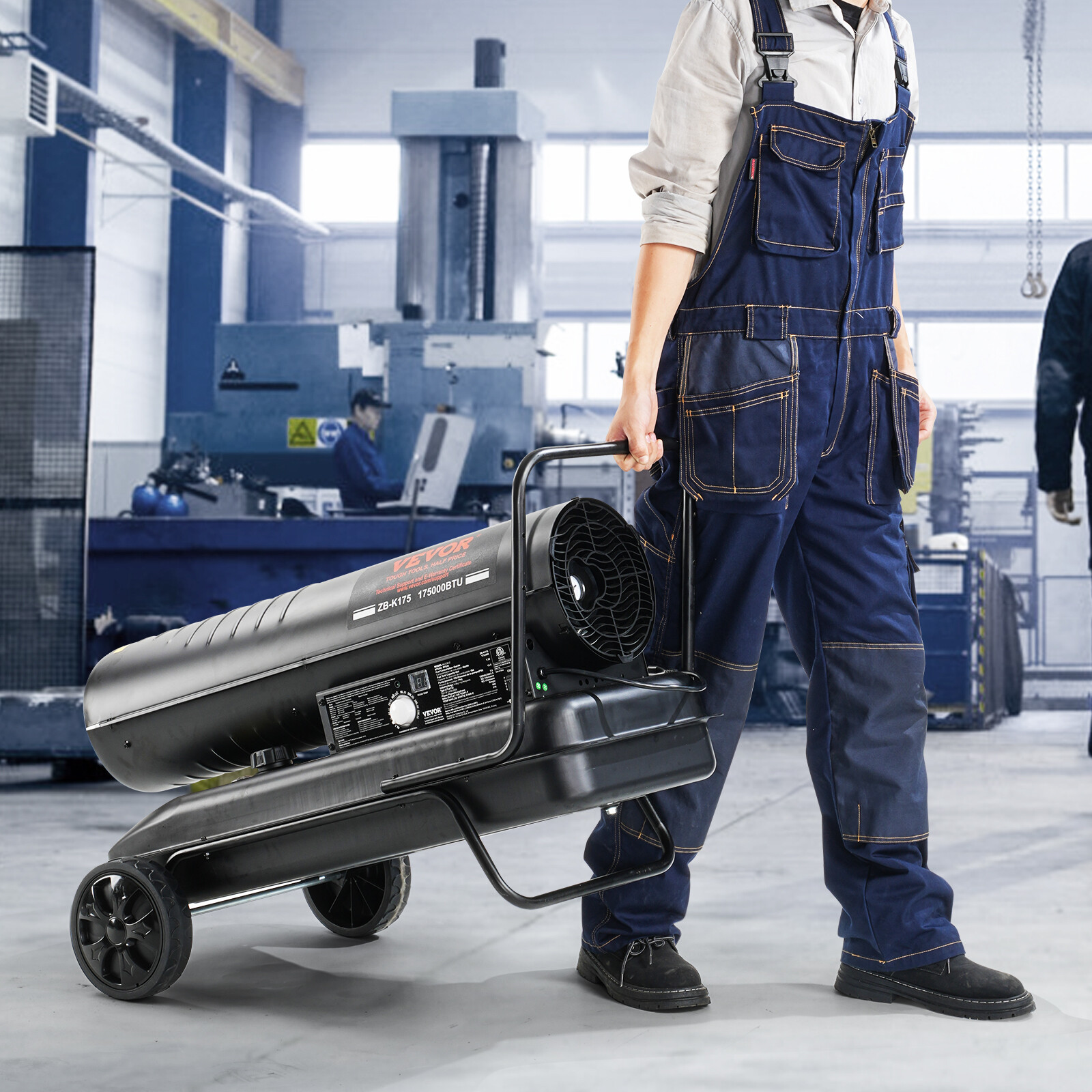 VEVOR Portable Kerosene Forced Air Heater 175000 BTU Indoor Outdoor 13.2gal Tank