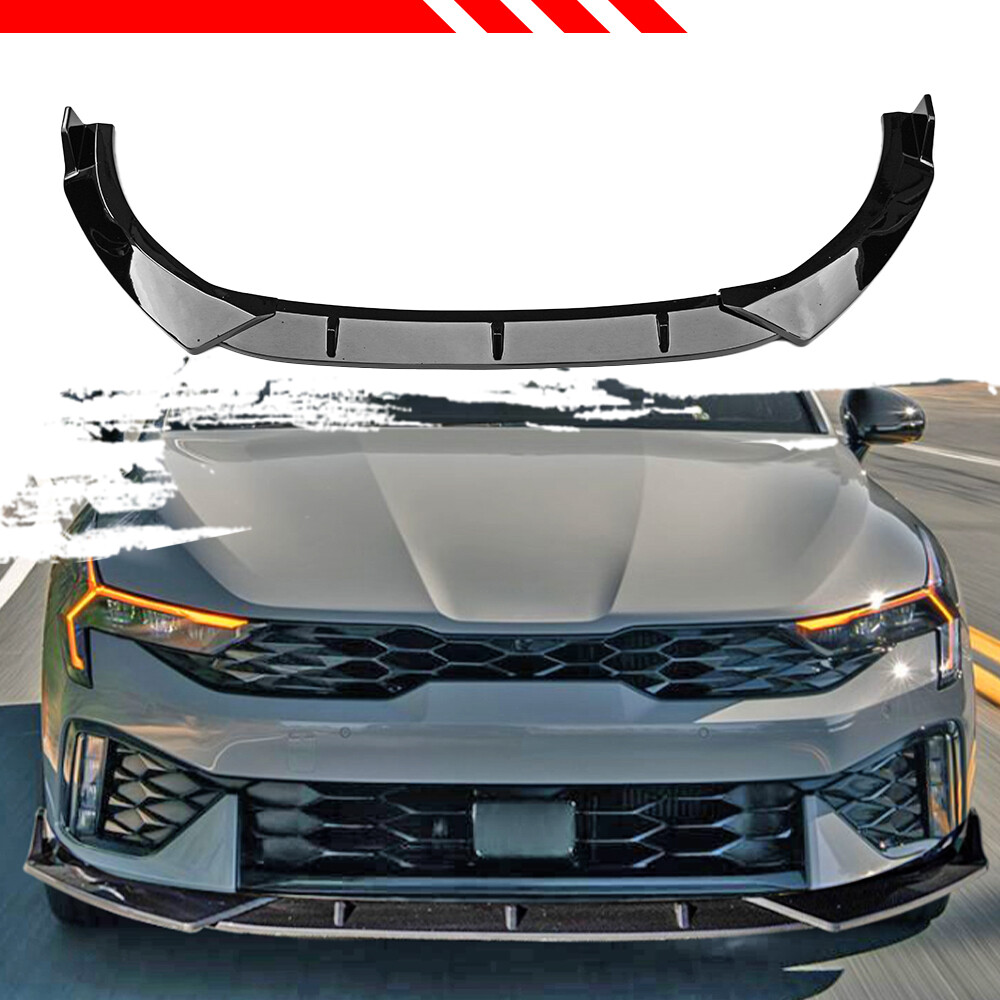 Gloss Blk Front Bumper Lip Splitter Chin Spoiler For KIA K5 GT GT-line 2025+