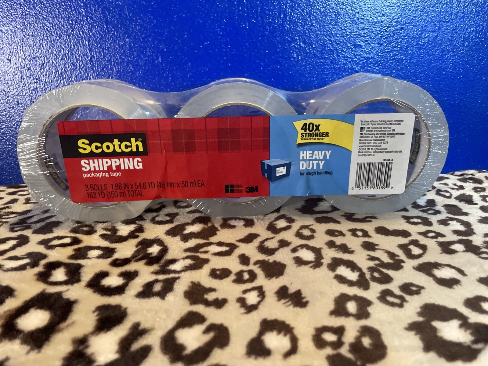 Scotch Heavy Duty Shipping Packing Tape, Clear, Holiday 3 Rolls, Clear