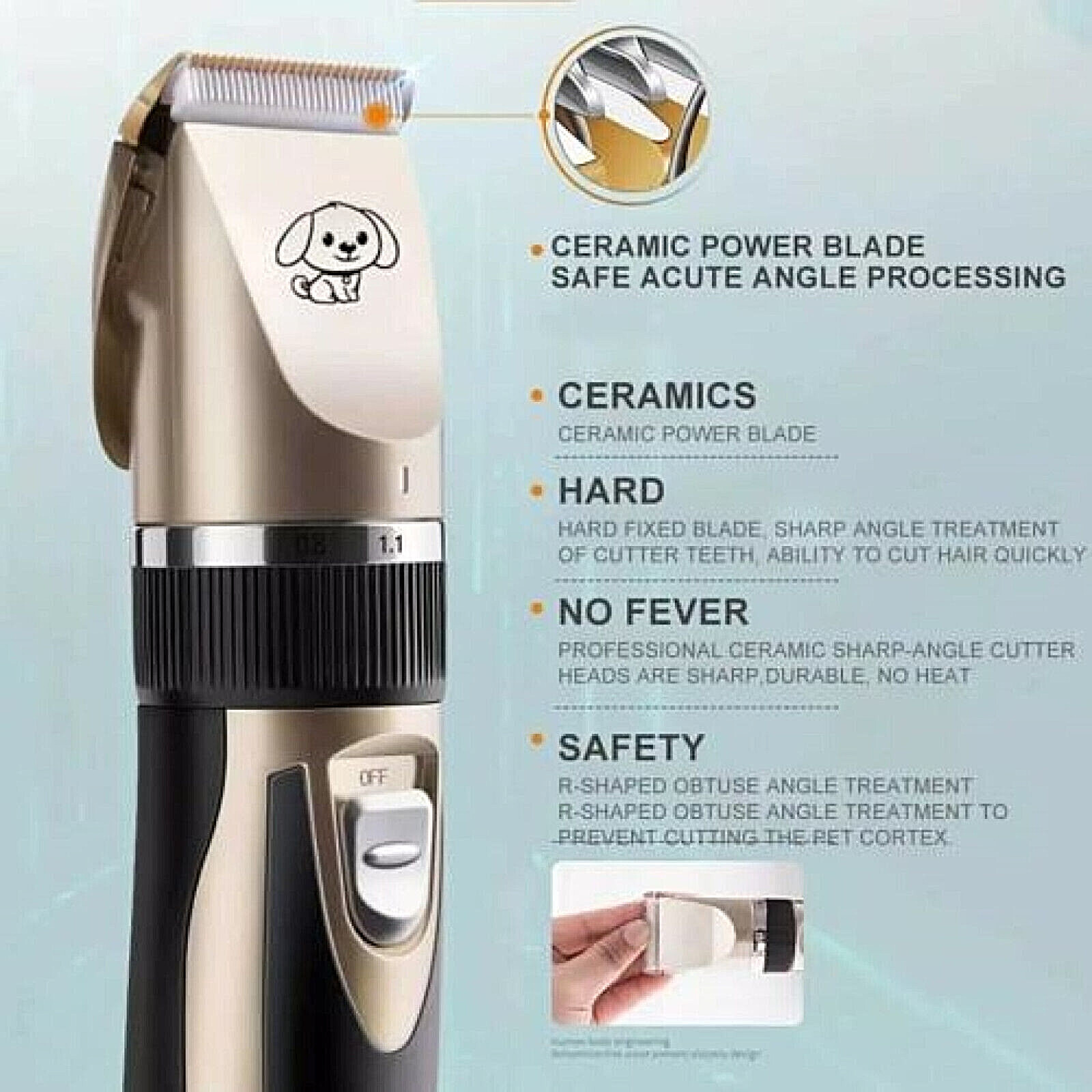 Dog Cat Pet Grooming Kit Rechargeable Cordless Electric Hair Clipper Trimmer Set