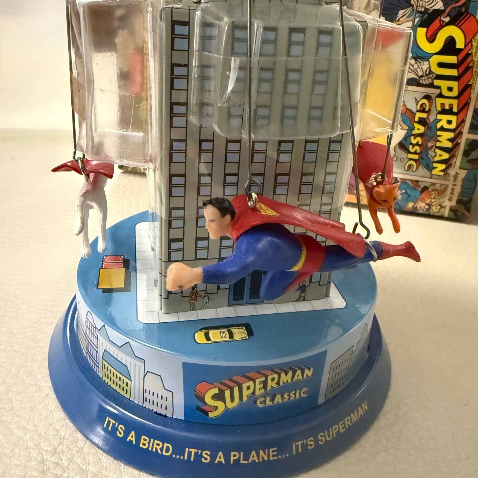 Schylling Superman Classic Carousel Wind-Up Tin Toy – Collector Series – Boxed