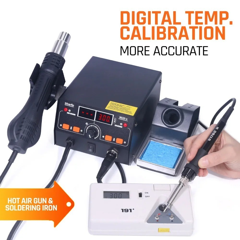 982D-III Precision Digital Soldering Station Hot 210/245 Tweezers LCD PCB Repair