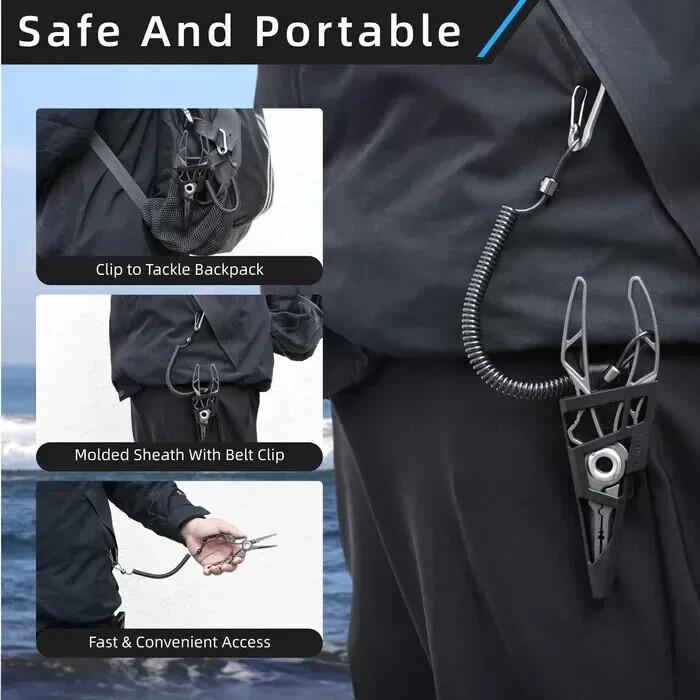 GOMEXUS EXOSKELETON 7” Stainless Steel Fishing Split Ring Pliers Carbide Blade