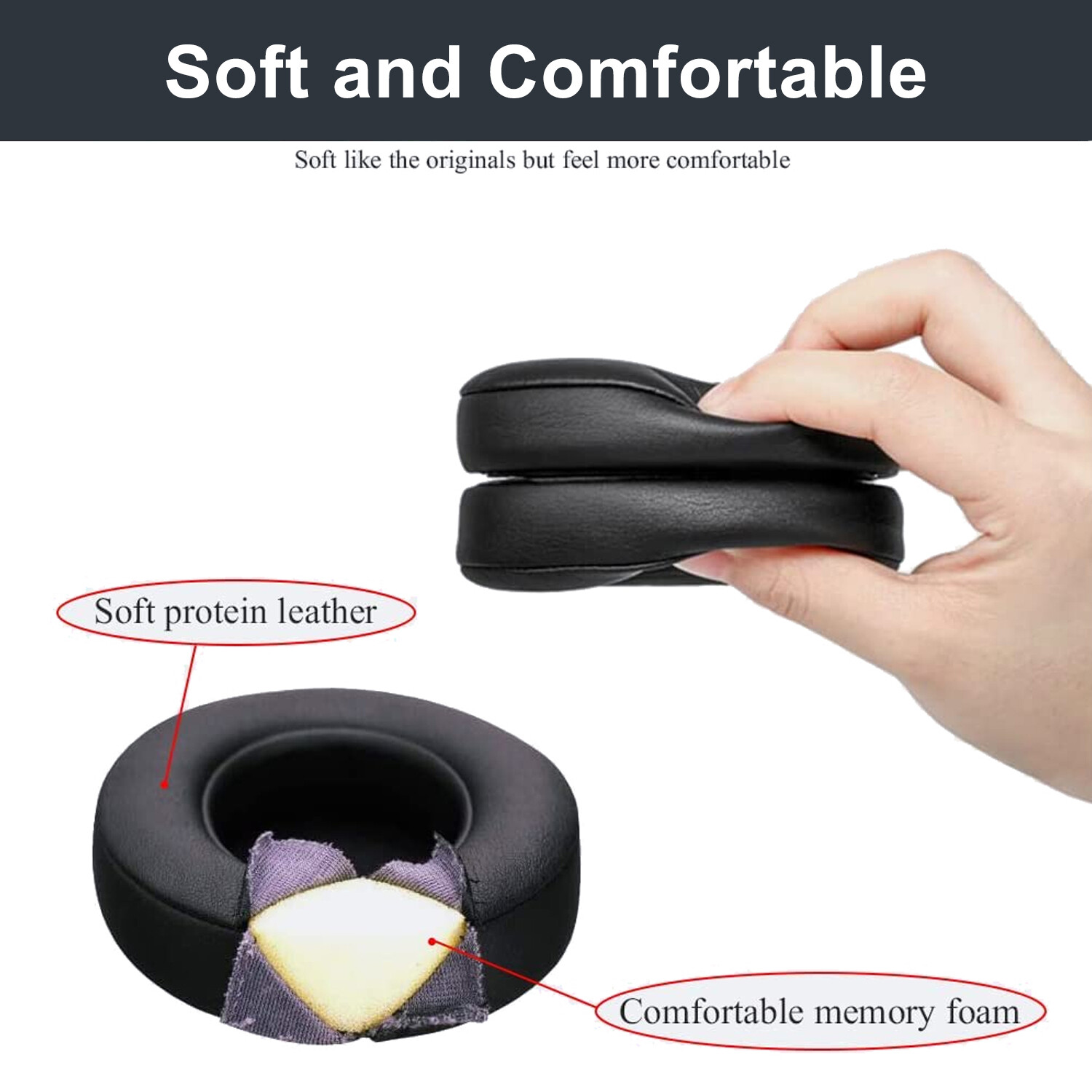 1 Pair For Beats By Dre Studio 2 3 Wireless / Wired Headphones Ear Pad Cushion