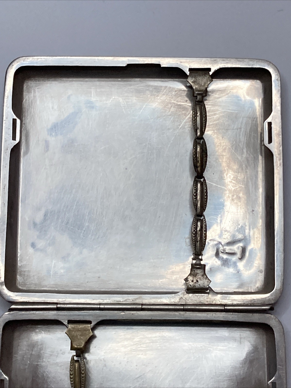 Sterling Silver .950 Cigarette Case Vintage Engraved~Made In Japan(130.5 Grams)