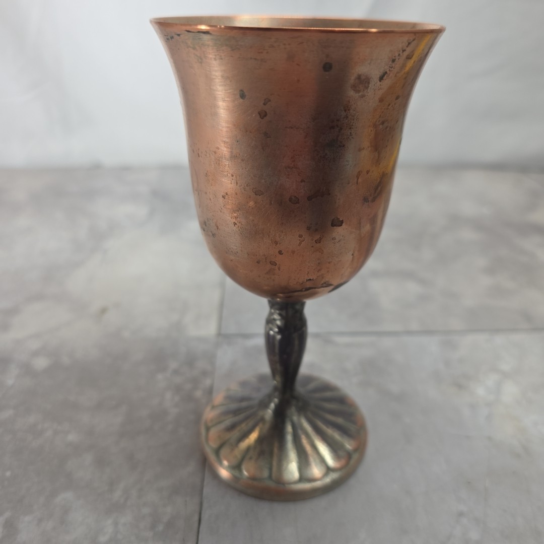 ANTIQUE International Silver Co. 98.2 SILVER GOBLET, CUP(tarnished) Handcrafted