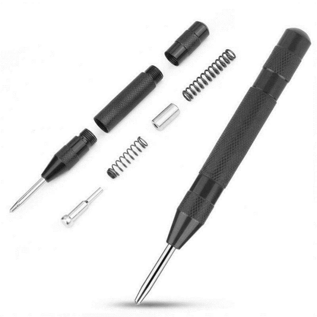 4X Automatic CENTER PUNCH Tool Adjustable Spring Loaded Super Strong Metal Drill