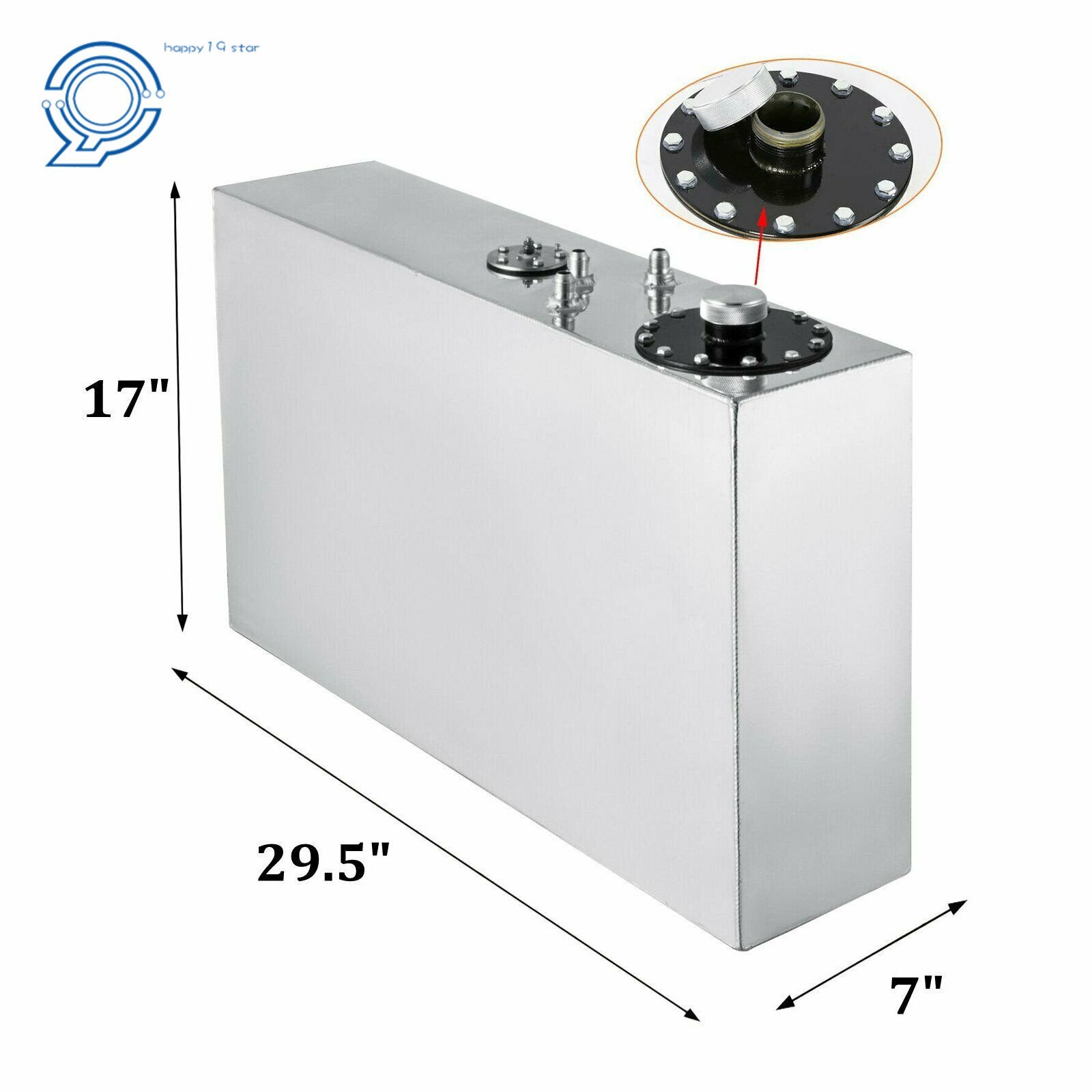 Aluminum 17 Gallon 64L Slim Race Drift Fuel Cell Gas Tank+level Sender