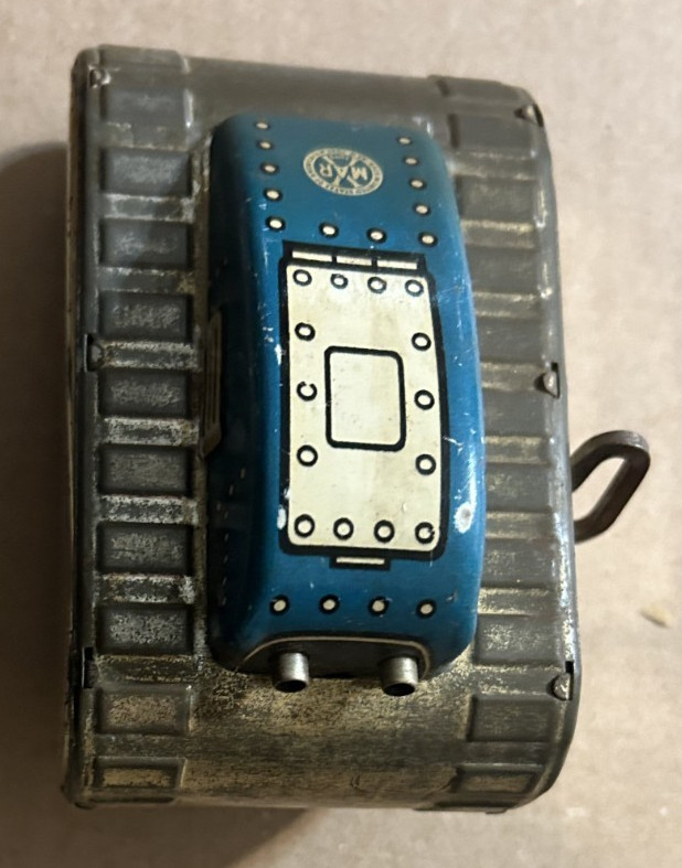 1950's Mechanical SUPERMAN TURNOVER TANK Marx Tin Wind-Up w ORIGINAL BOX RARE