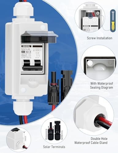 Solar Panel Disconnect Switch, Non Polarized DC Circuit Breaker, 400v 30 Amp