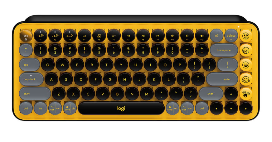 Logitech POP Keys Wireless Mechanical Emoji Keyboard - Blast, English - YELLOW