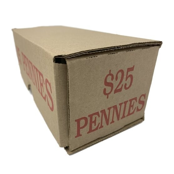 Penny/Cent Red Coin Roll Storage Box