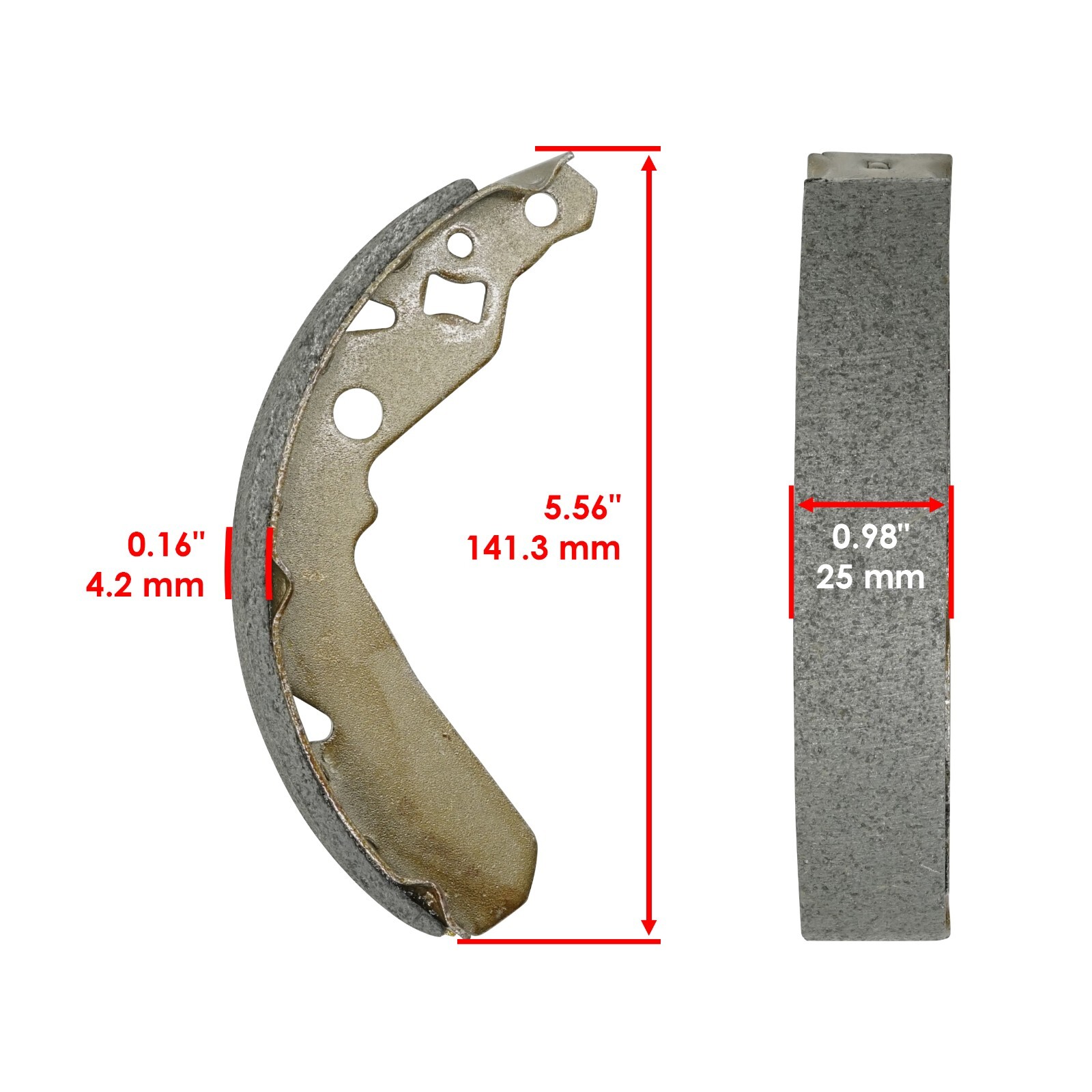 Caltric Rear And Front Brake Shoes For Kawasaki Mule SX KAF400 2017-2023