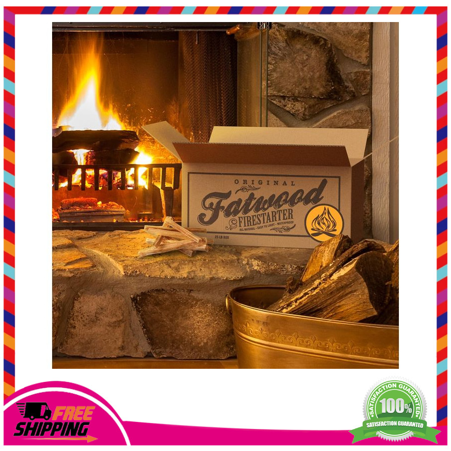 Fatwood Fire Starter Sticks 25lb Box 100% All Natural Pine Kindling Wood