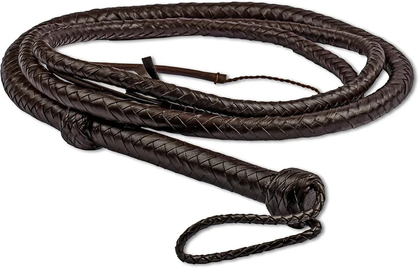 Indiana Jones Genuine Leather Brown 4 Ft, 6 Ft, 8 Ft, 10 Ft Bull Whip