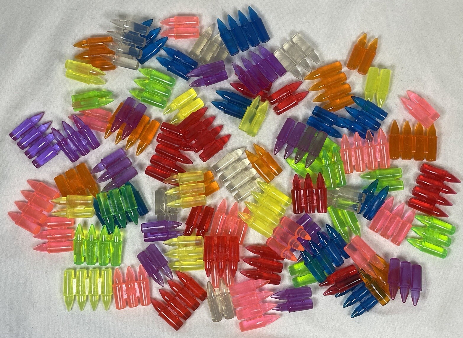 Lite Brite Pegs Lot of 82 Pieces Various Colors Multi-peg Pieces 7/8” Free Ship