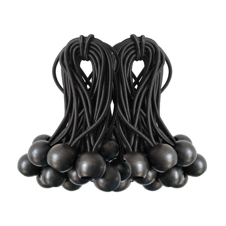 6" Ball Bungee Bungie Cord 100Pcs Black Heavy Duty Canopy Tarp Tie Downs * \