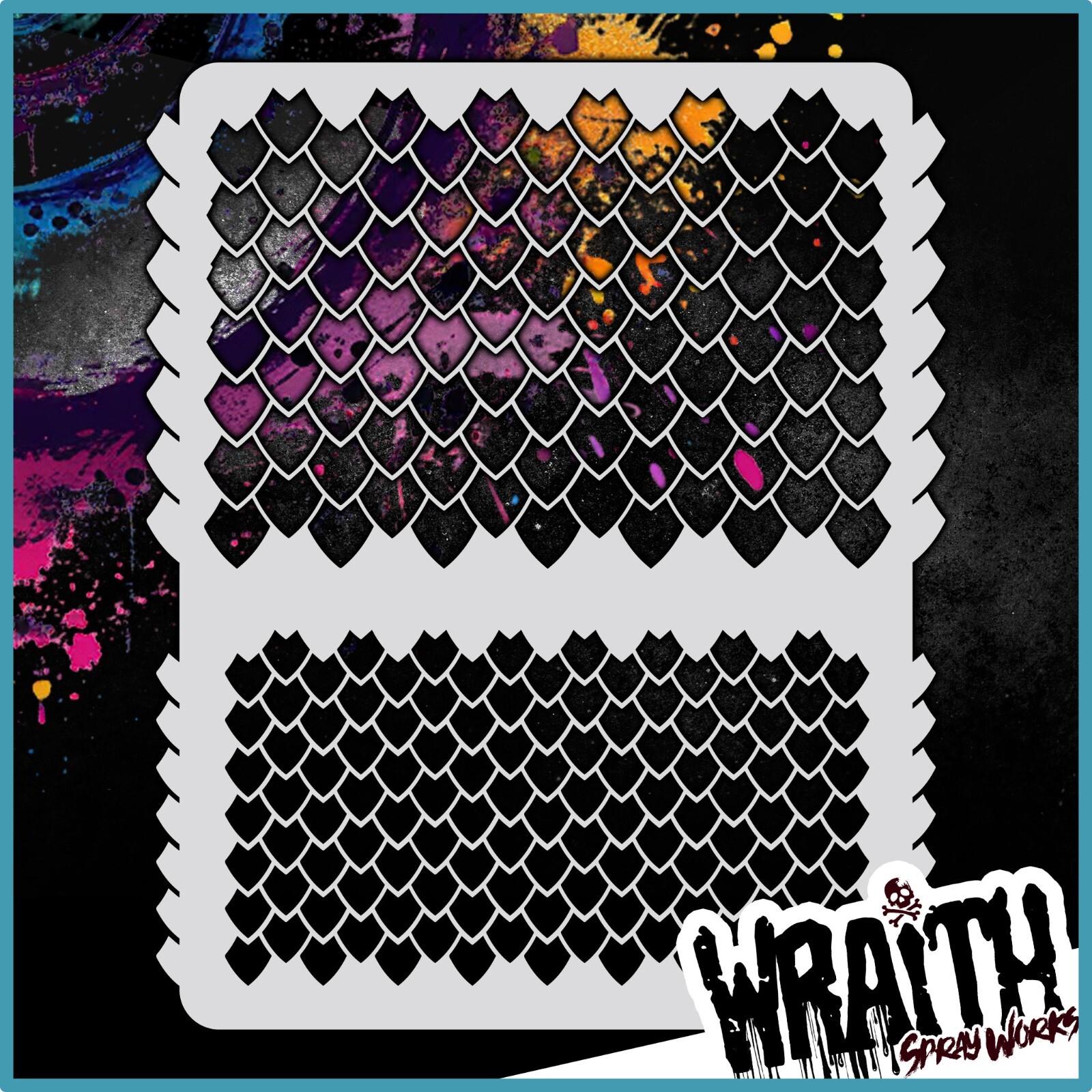 Dragon Scales #1 - Reusable Airbrush Stencil Template