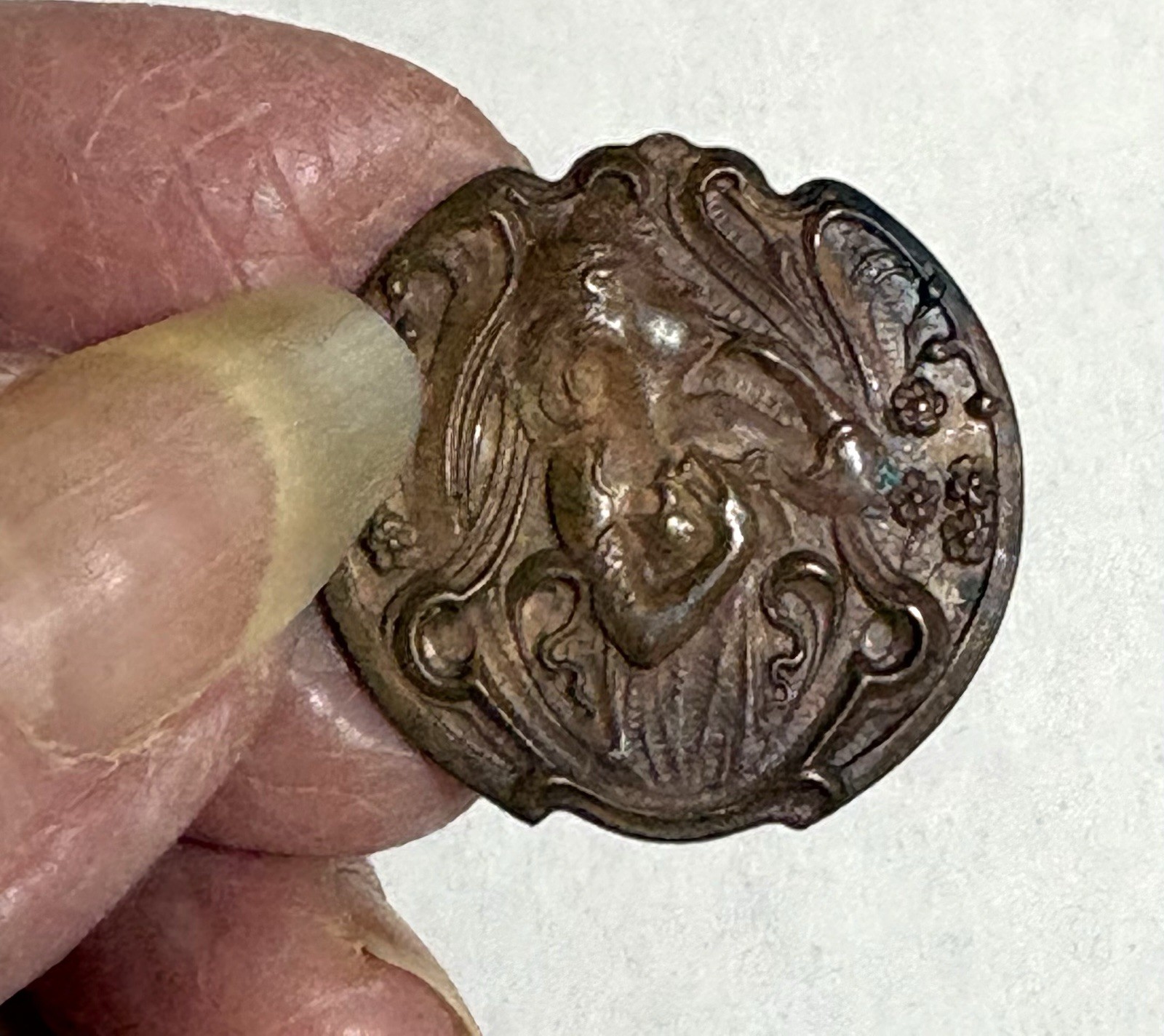 Lot ART NOUVEAU VINTAGE BRASS STAMPINGS NYMPH Ladies Cupid 6 Different Findings