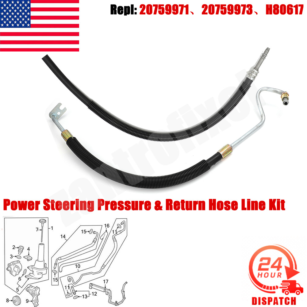 Power Steering Pressure Return Hose Line For 07-11 Chevrolet GMC Silverado 1500