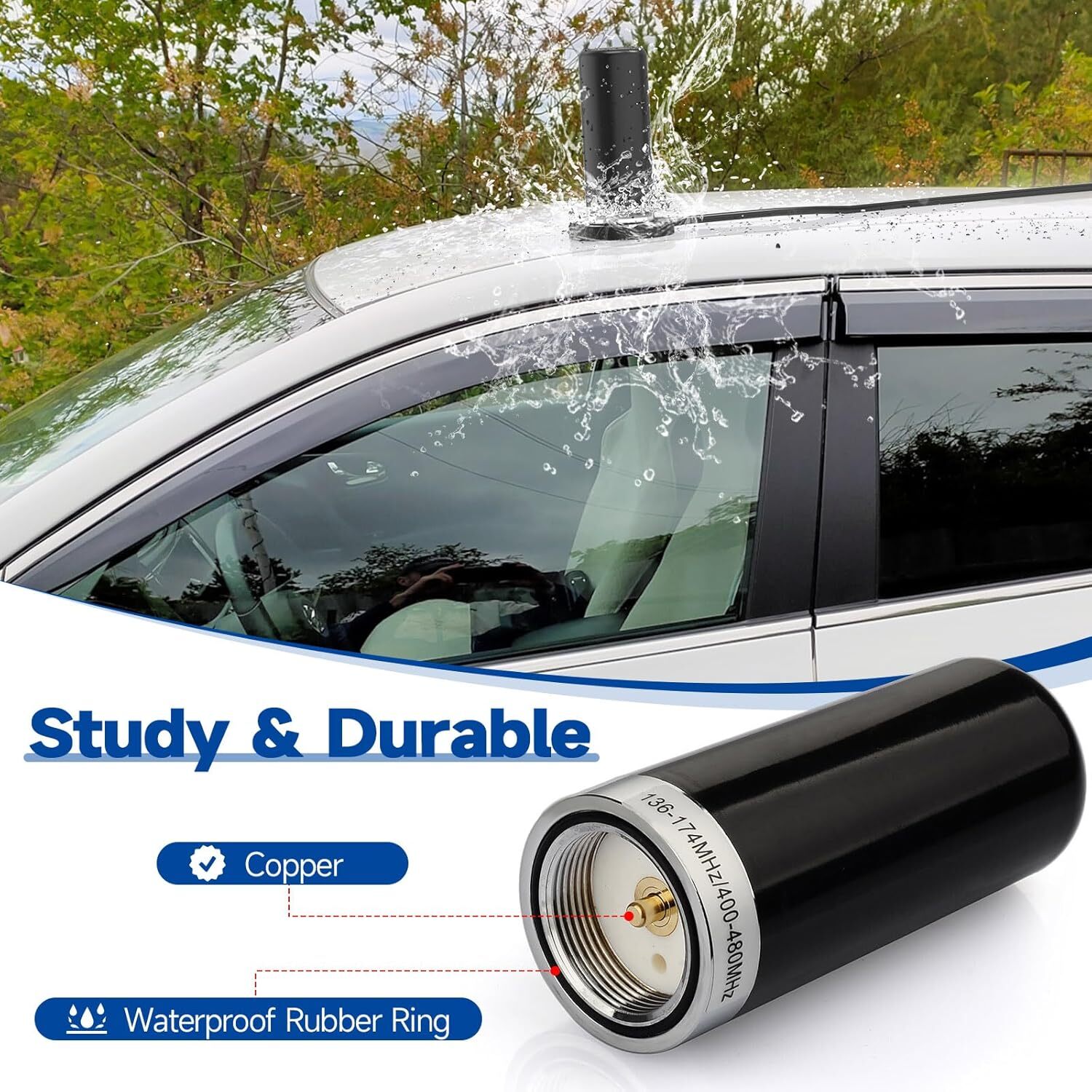 Ham Radio Antenna Dual Band VHF UHF 136-174MHz 400-470MHz NMO Mount PL259 Male