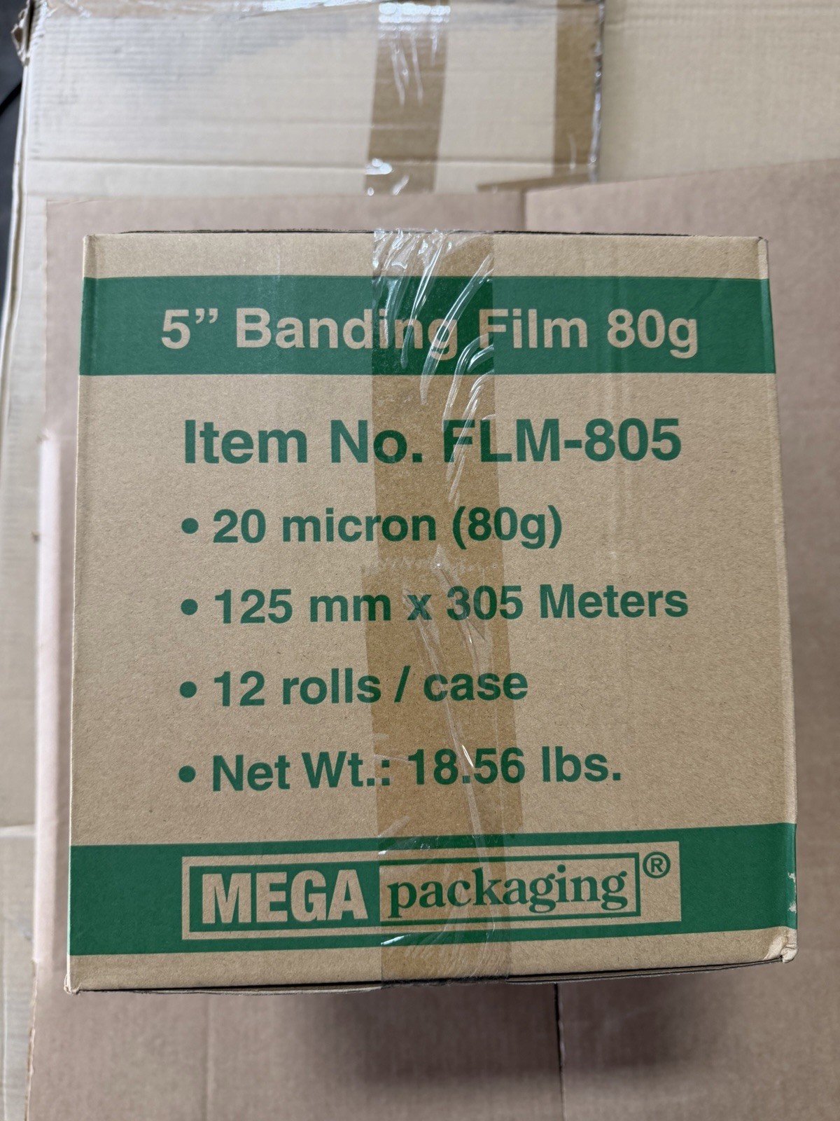 Stretch Wrap Plastic Banding Hand Films 5" x 1000 Feet With Handle (12 Rolls G)