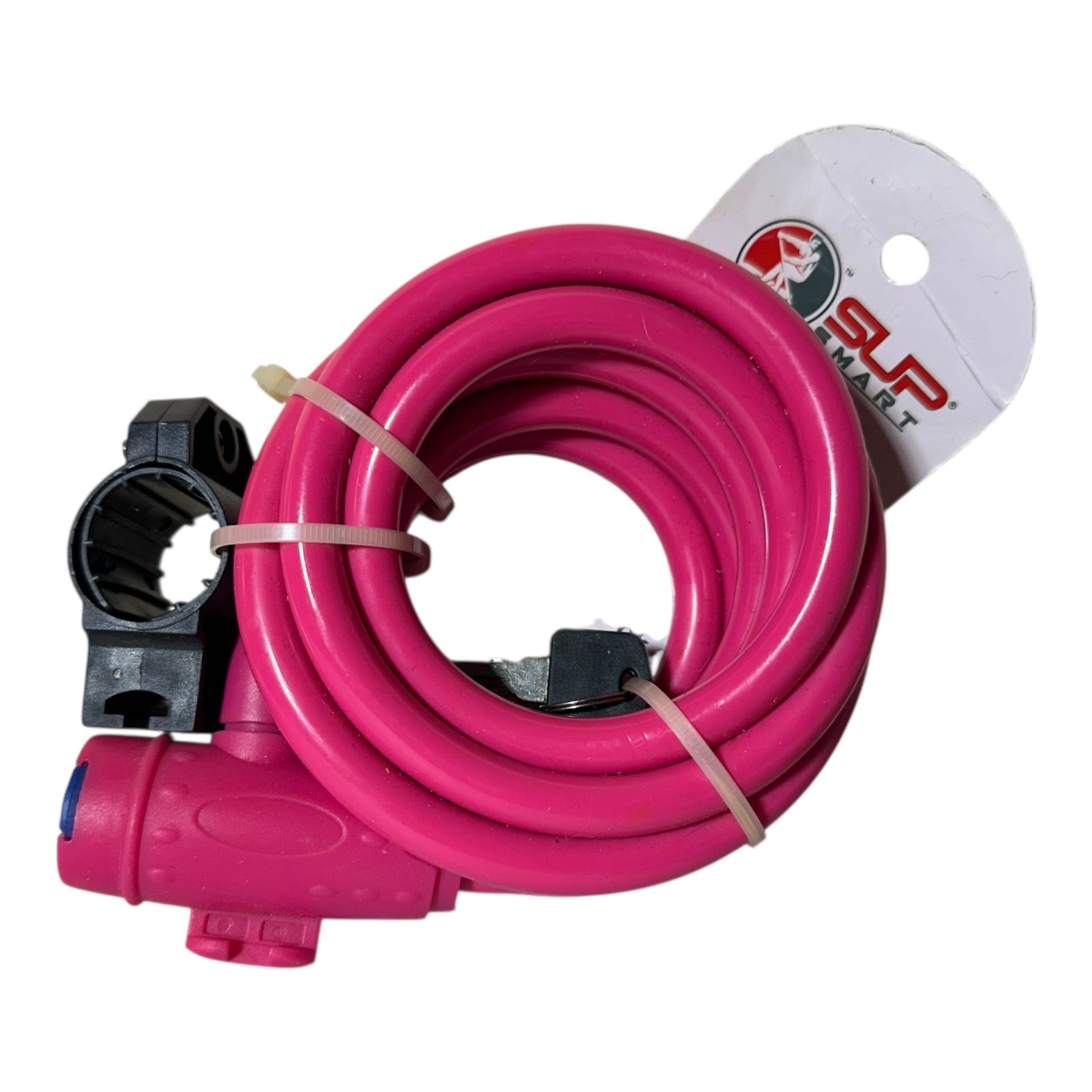 SUPSmart 8ft Cable Lock Pink Kayak Paddleboard Bike Lock w/Keys & Mount Bracket