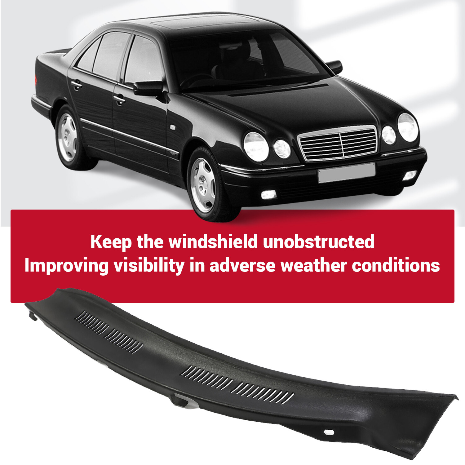 HECASA For Mercedes Benz W210 E-Class 95-03 Windshield Wiper Cowl Screen Cover